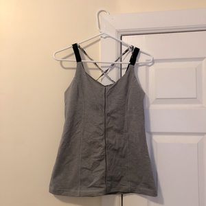 lululemon heathered gray built-in bra sports tank